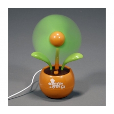 Lindo, divertido y original ventilador de mesa por USB en forma de planta color naranja. Ideal para regalar!!!